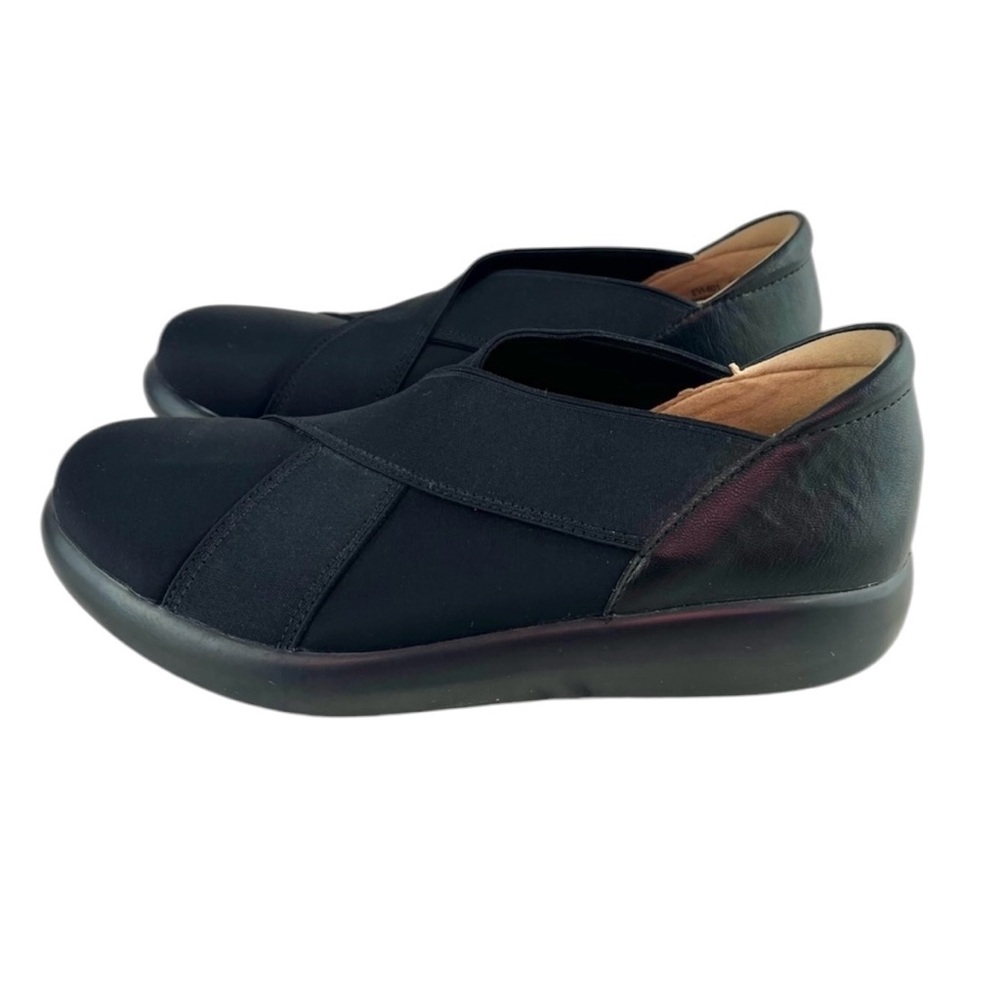 ALEGRIA Evie Black Slip On Neoprene Shoes 38